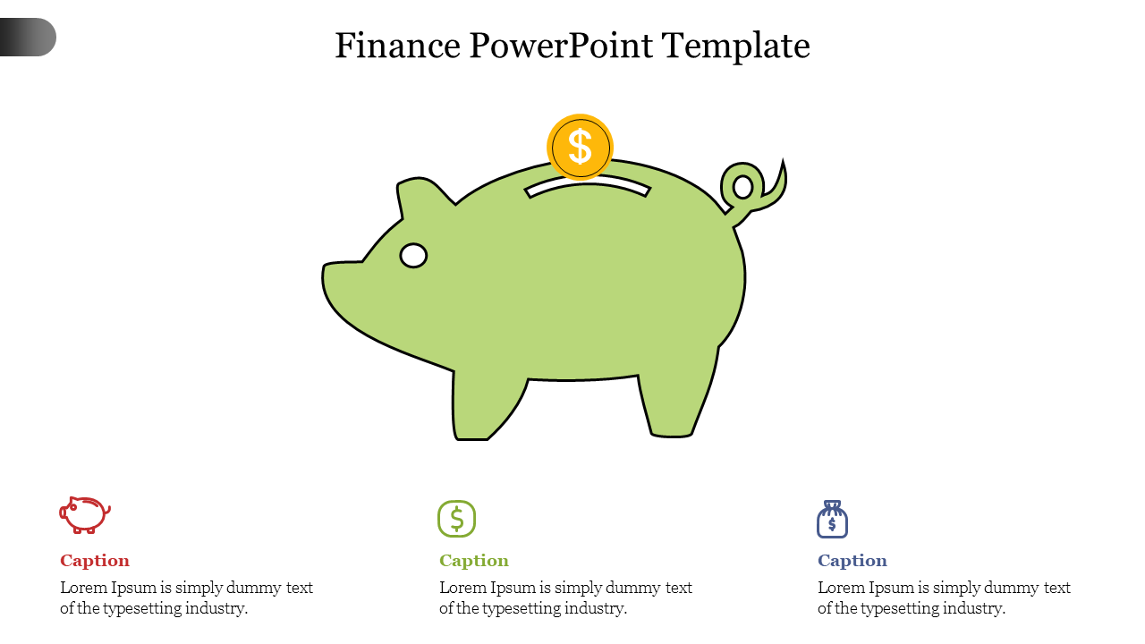 Piggy Model Finance PowerPoint Template For Presentation